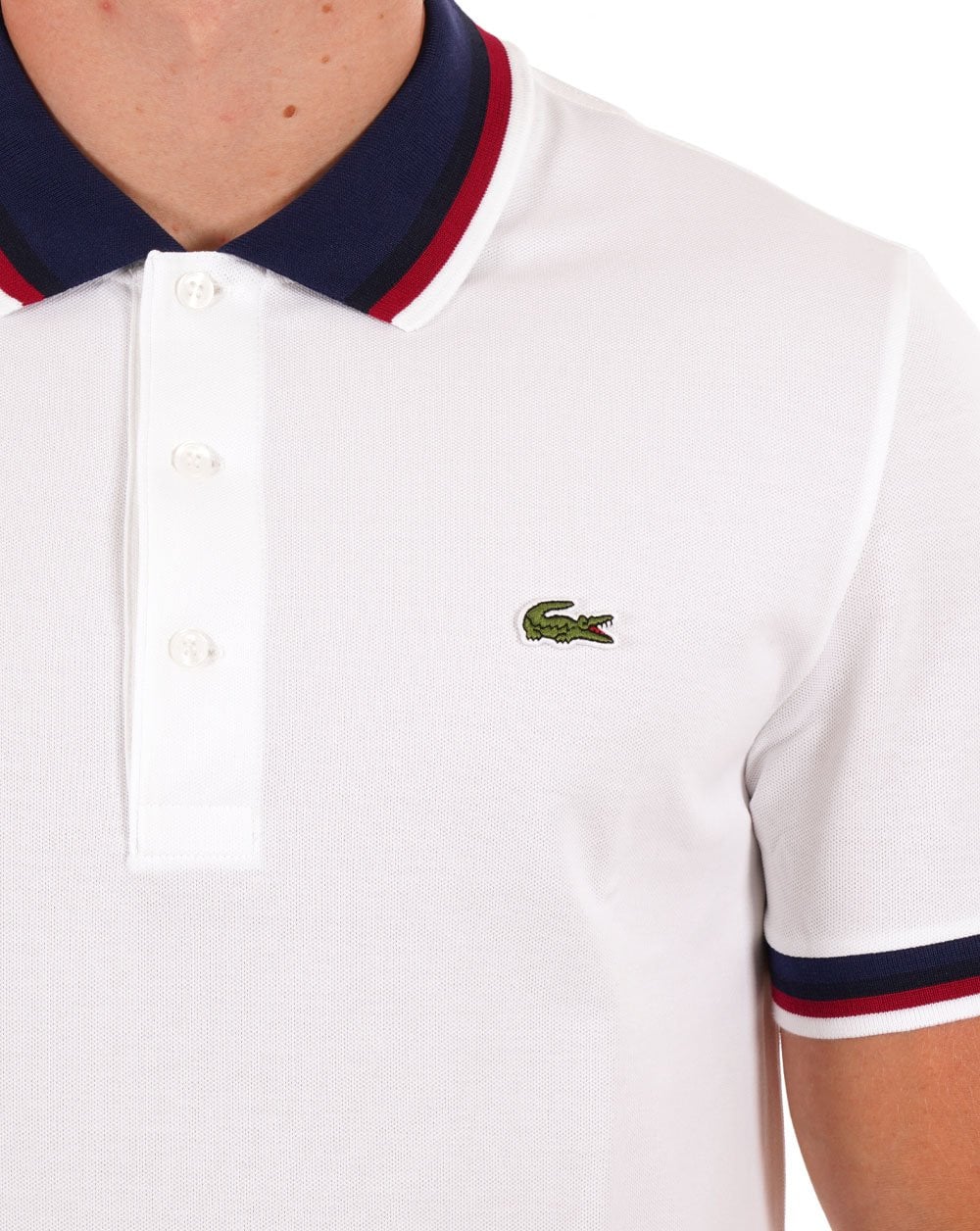 Lacoste Contrast Collar Polo Shirt White - Image 2