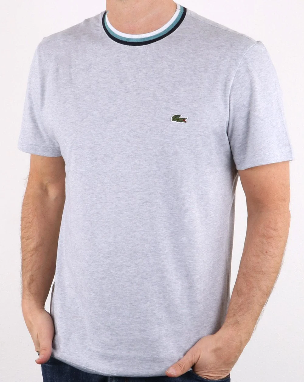 Lacoste Contrast Crew T-shirt in Grey