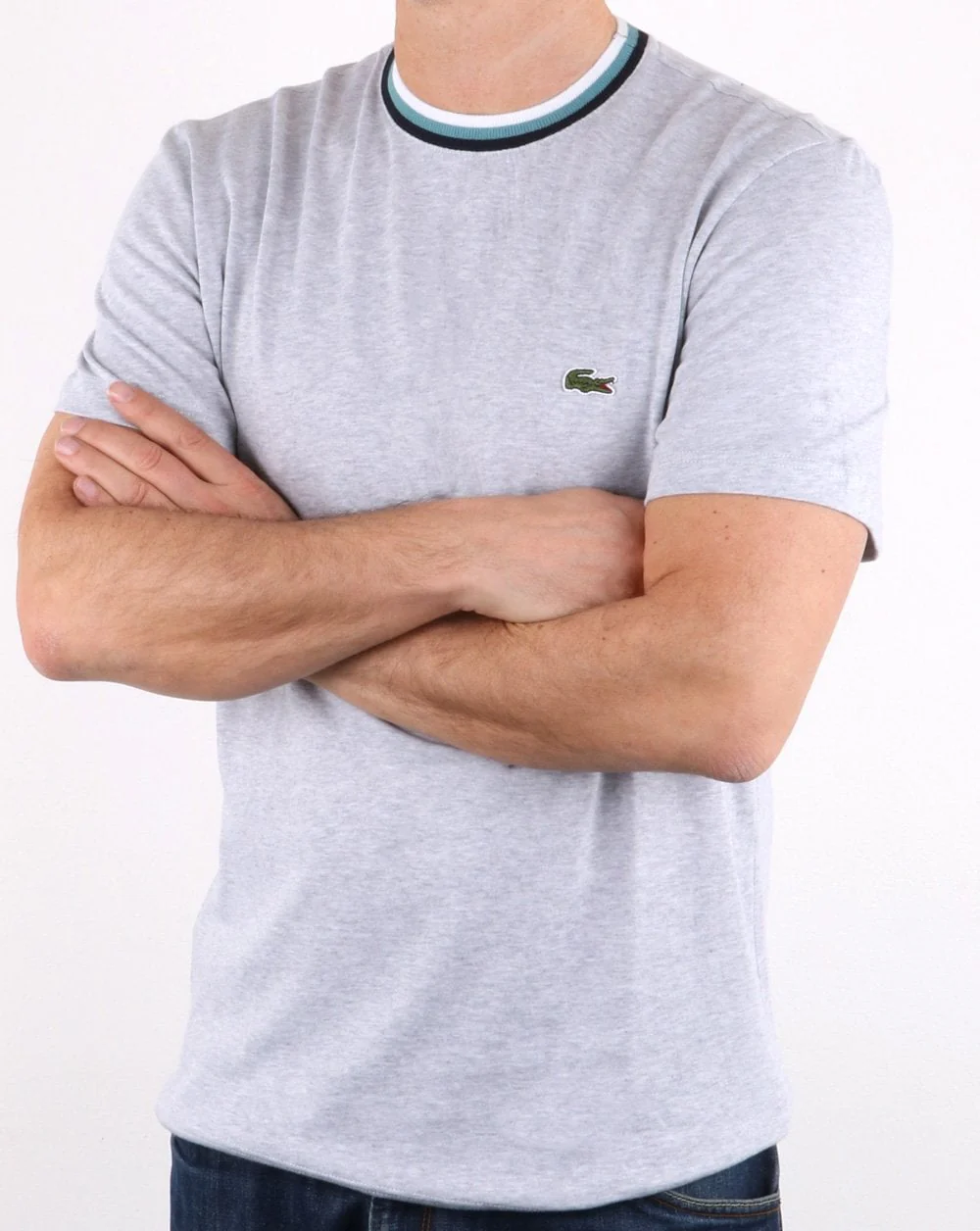 Lacoste Contrast Crew T-shirt in Grey - Image 2