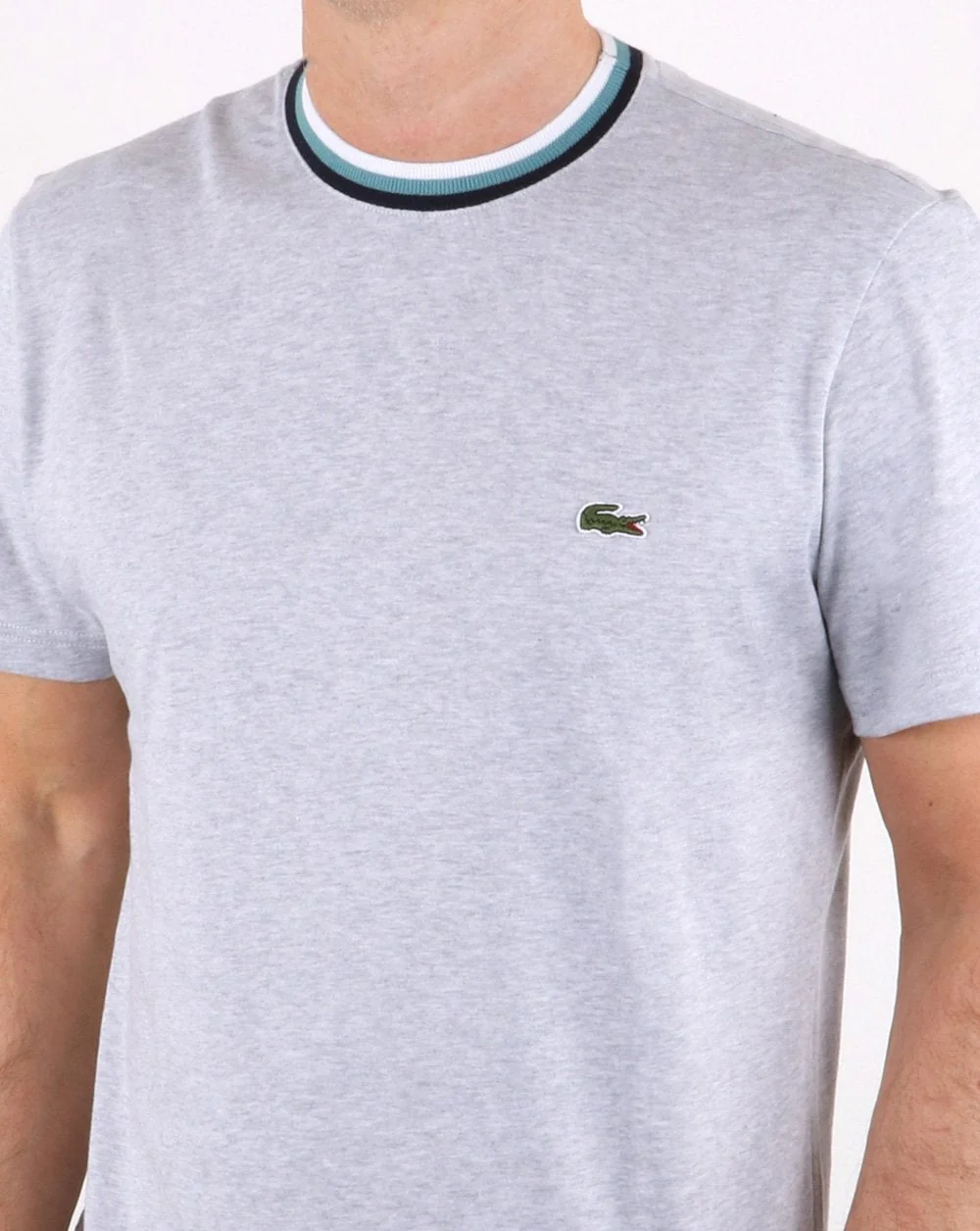Lacoste Contrast Crew T-shirt in Grey - Image 3