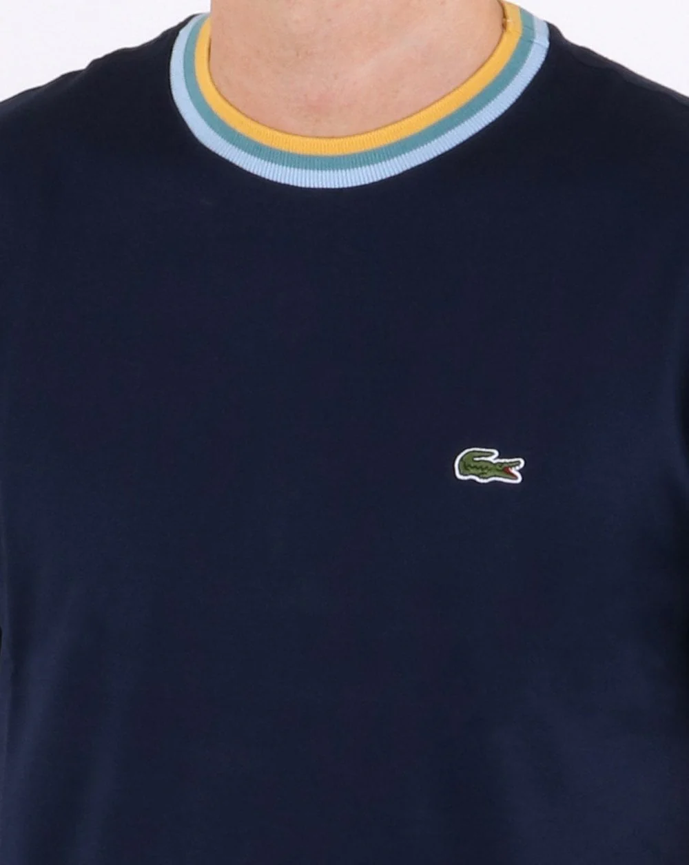 Lacoste Contrast Crew T-shirt Navy - Image 3