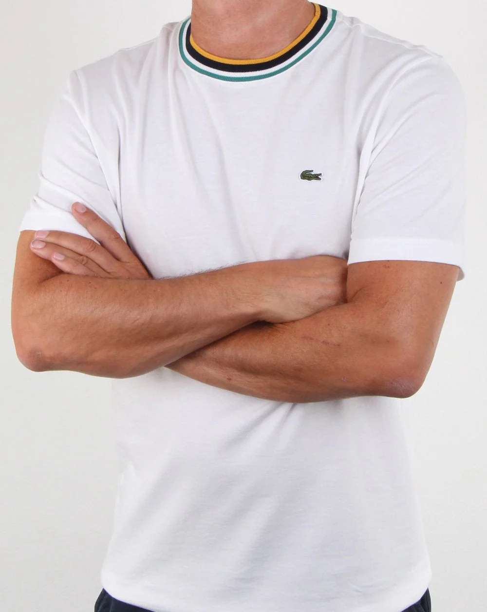 Lacoste Contrast Crew T-shirt White - Image 3