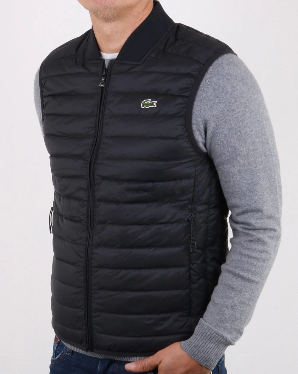 Lacoste Contrast Lining Quilted Vest Black