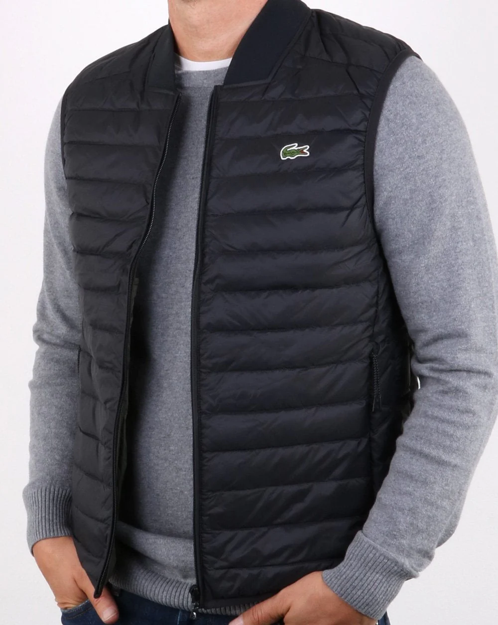 Lacoste Contrast Lining Quilted Vest Black - Image 2