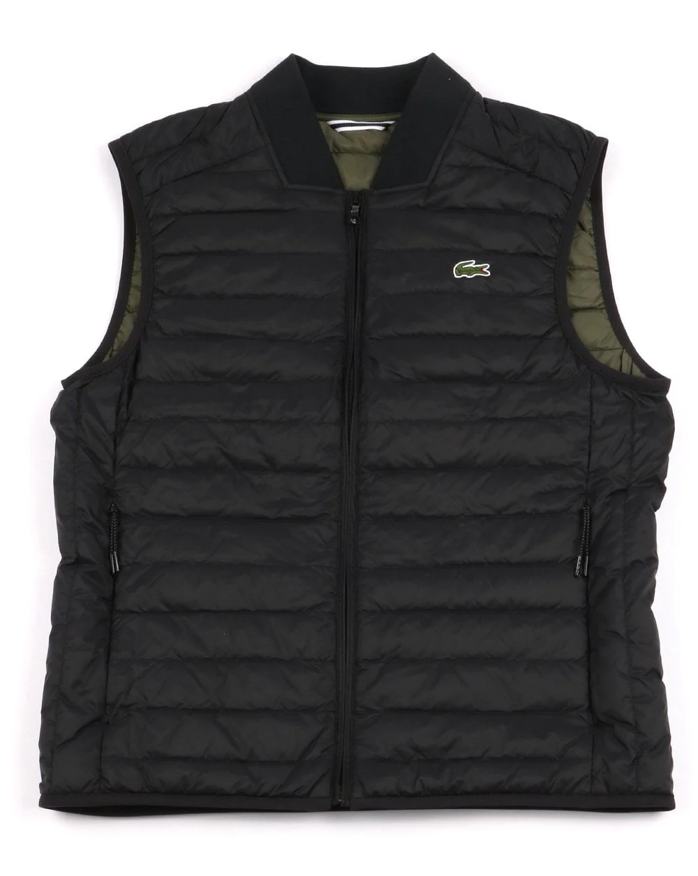 Lacoste Contrast Lining Quilted Vest Black - Image 3