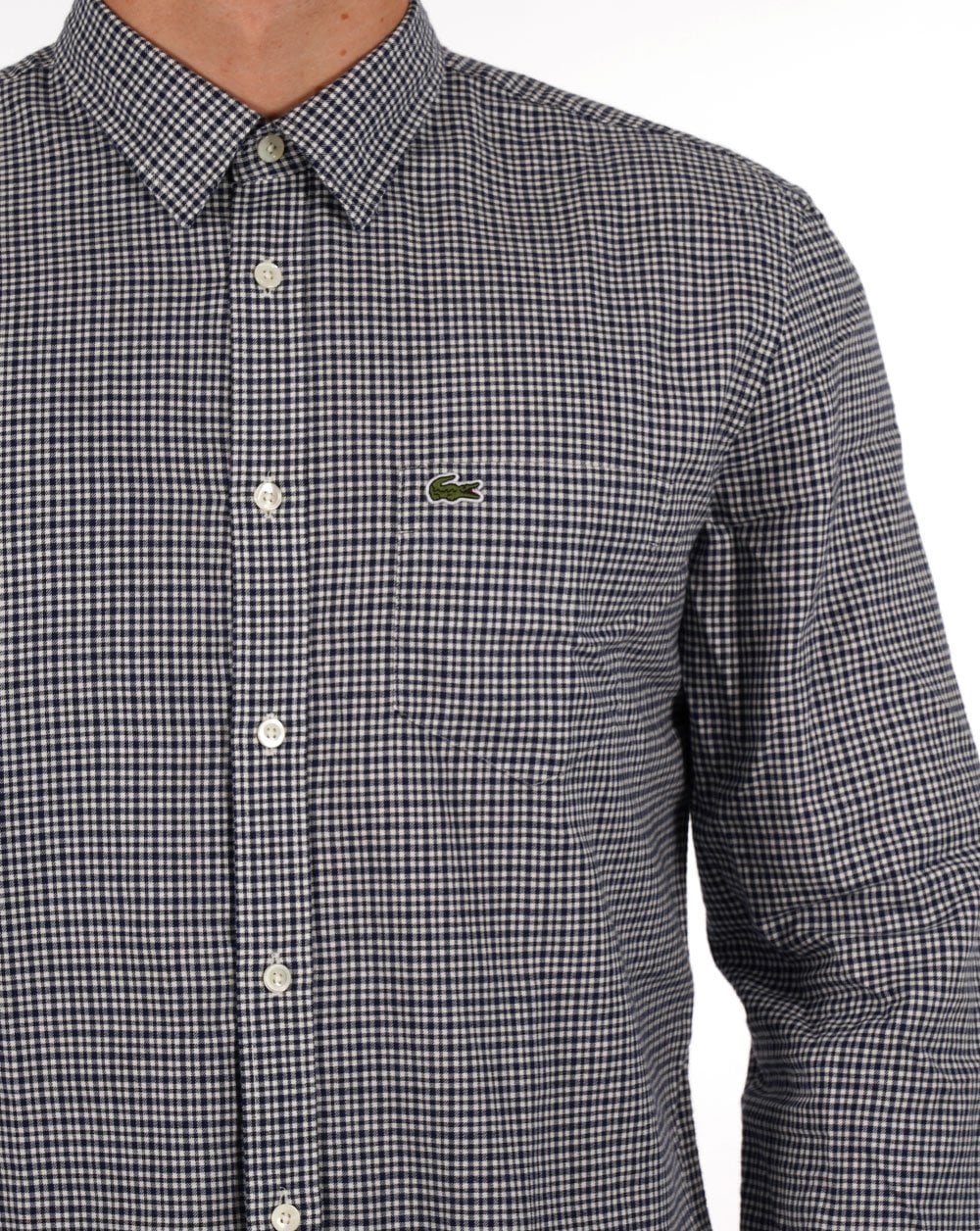 Lacoste Cotton Flannel Check Shirt Navy - Image 2
