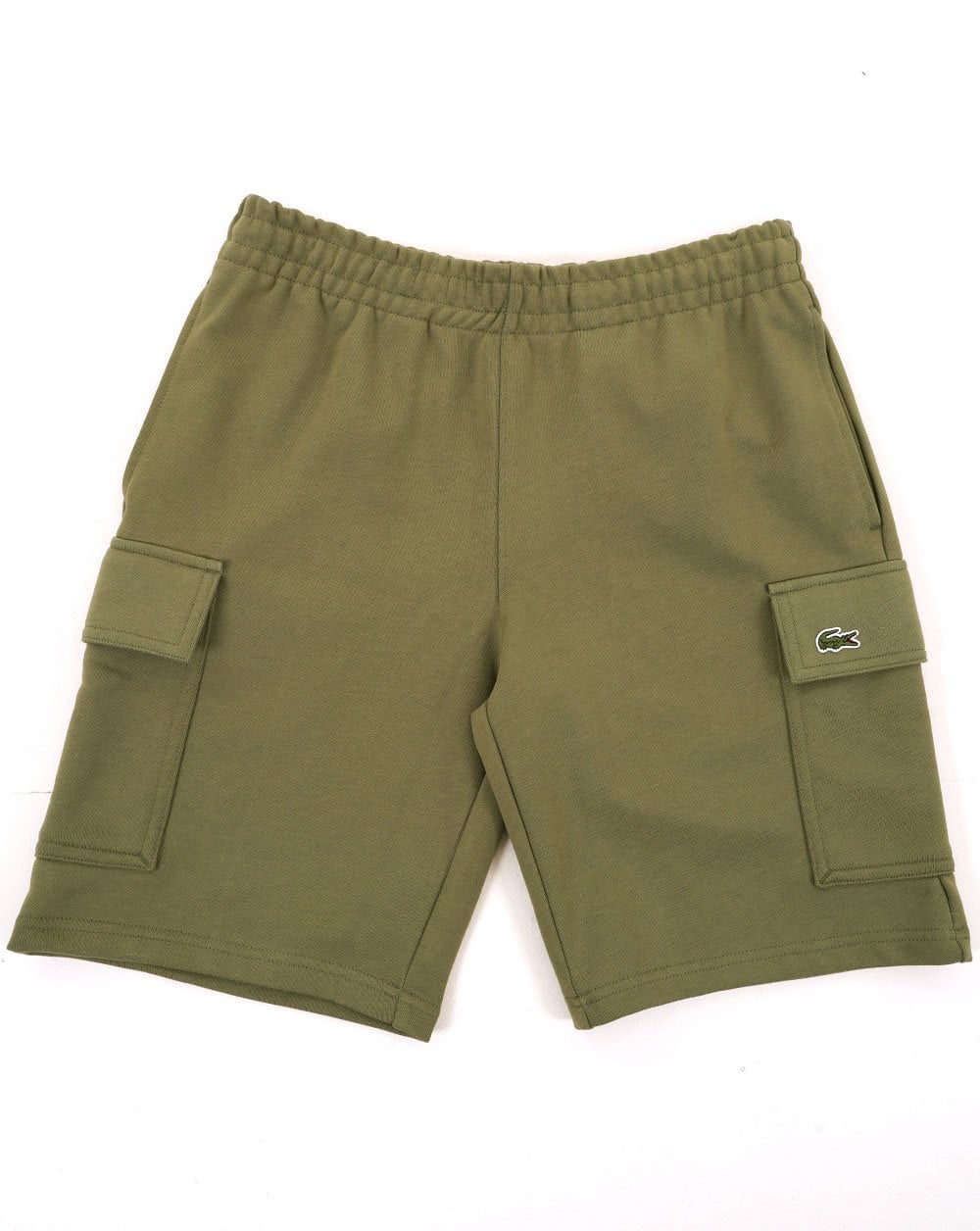 Lacoste Cotton Fleece Cargo Shorts Khaki Green