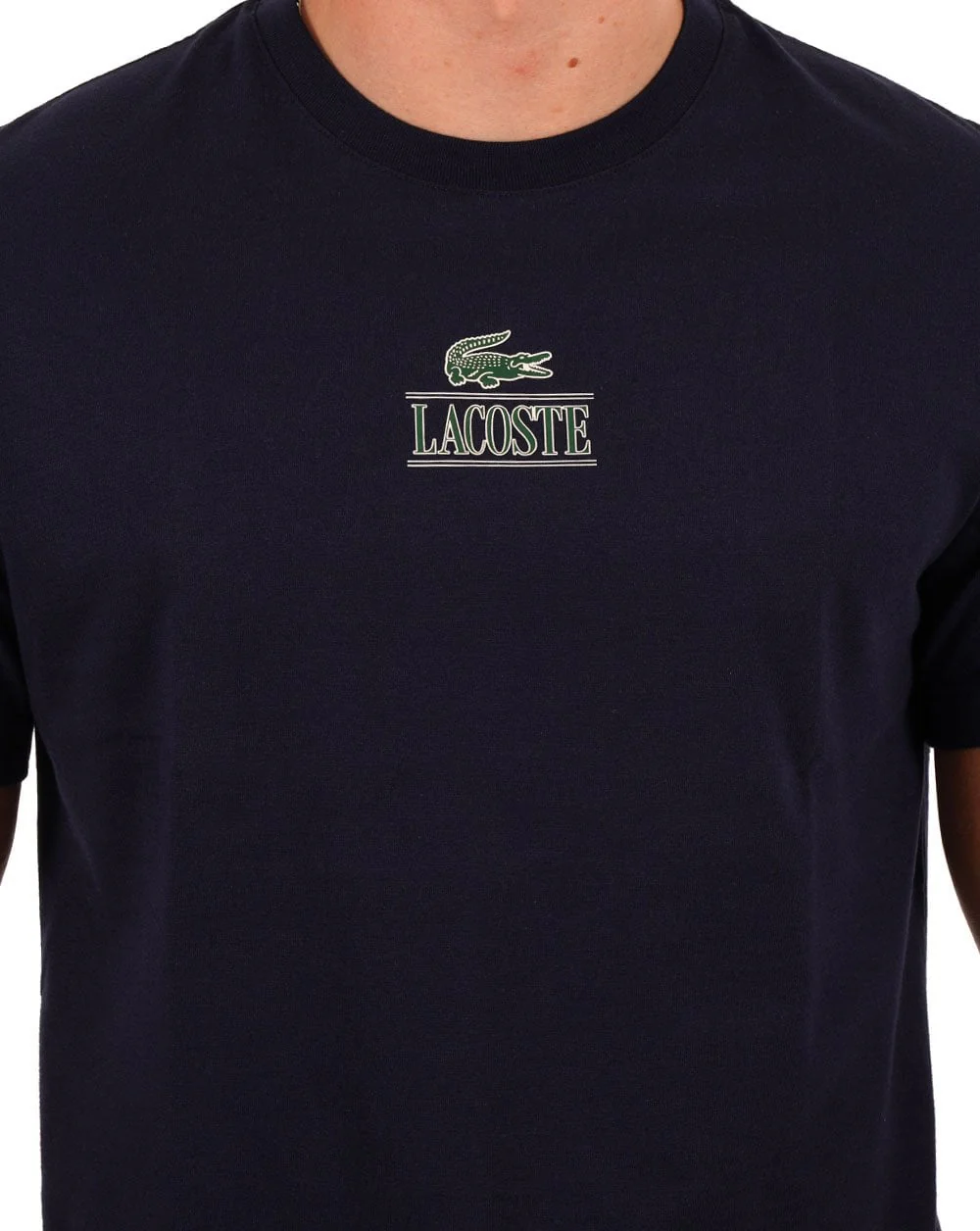 Lacoste Cotton Jersey Branded T-shirt Navy - Image 2