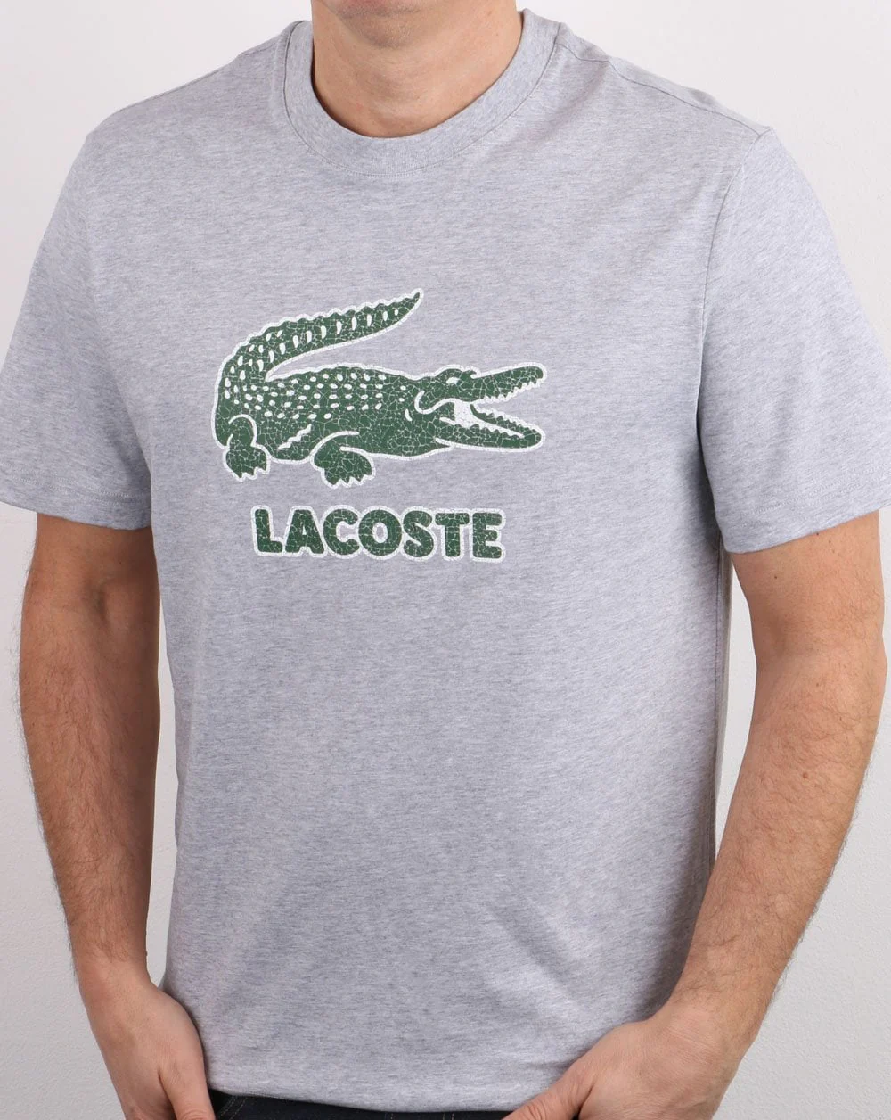 Lacoste Cracked Logo T-shirt Silver Chine