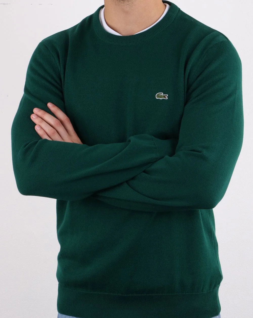 Lacoste Crew Neck Jumper Dark Green - Image 3