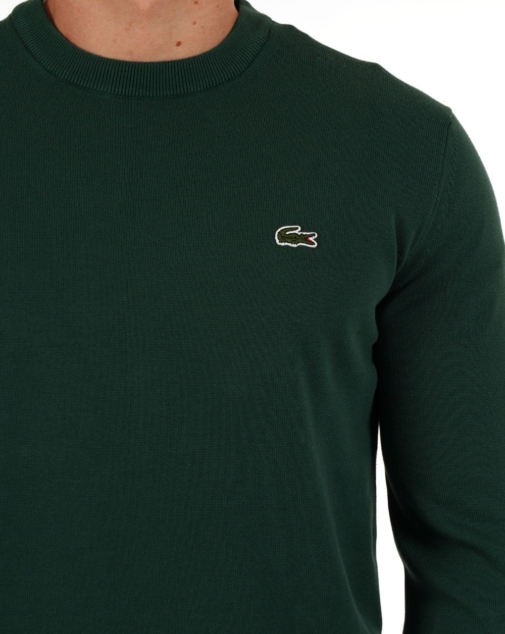 Lacoste Crew Neck Knit Jumper Deep Green - Image 2