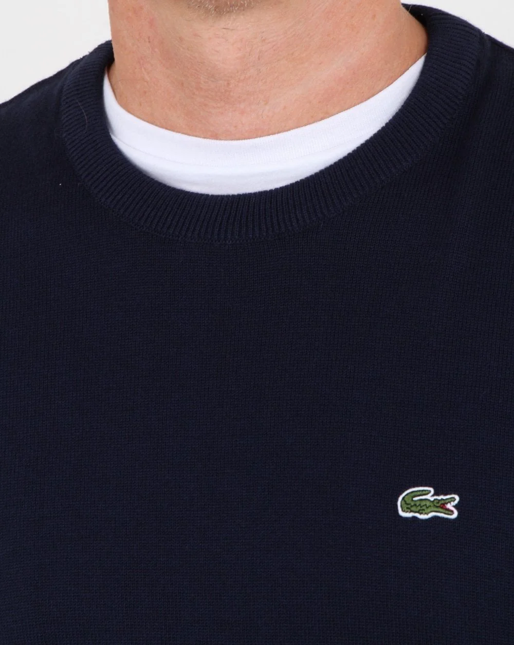 Lacoste Crew Neck Knit Jumper Navy - Image 3