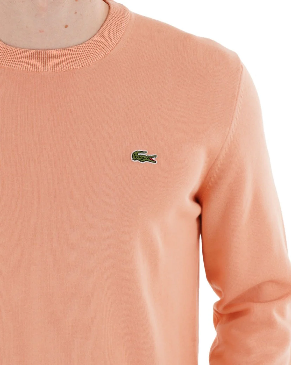 Lacoste Crew Neck Knit Jumper Peach - Image 2