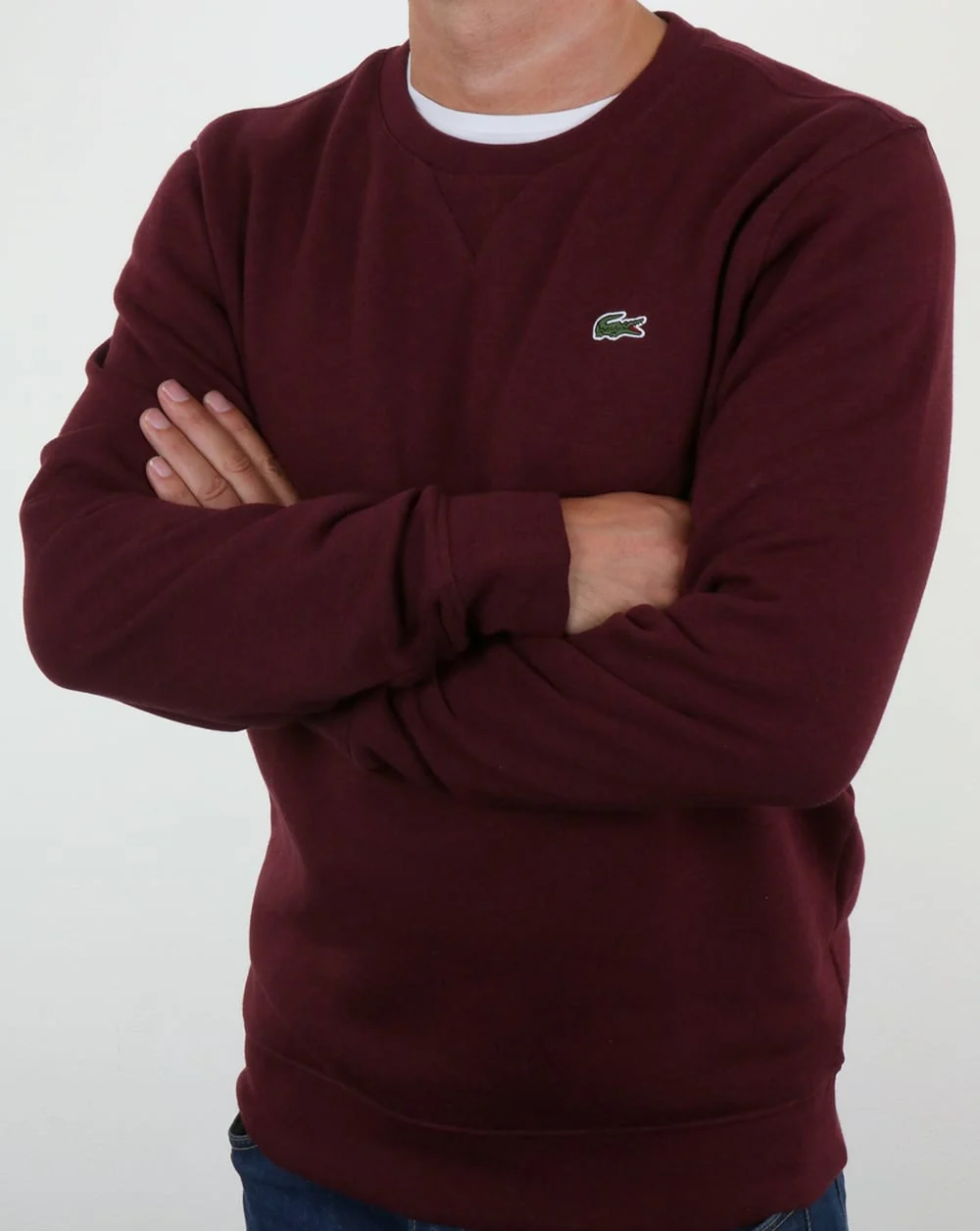 Lacoste Crew Neck Sweatshirt Deep Red Marl - Image 3