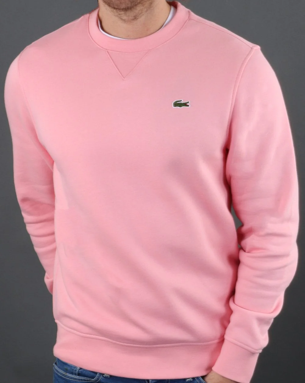 Lacoste Crew Neck Sweatshirt Pink - Image 3