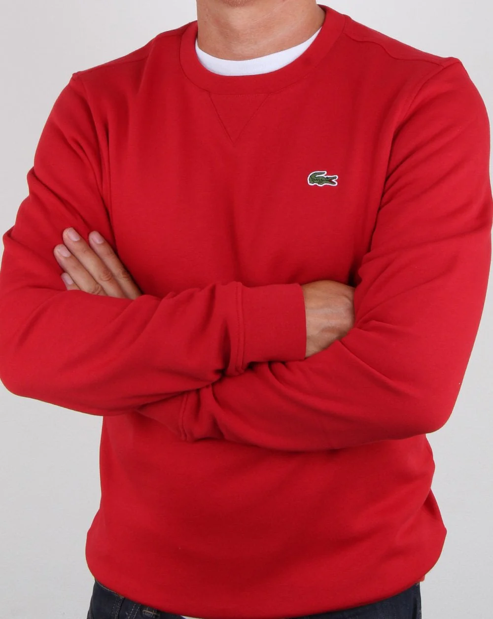 Lacoste Crew Neck Sweatshirt Red - Image 3
