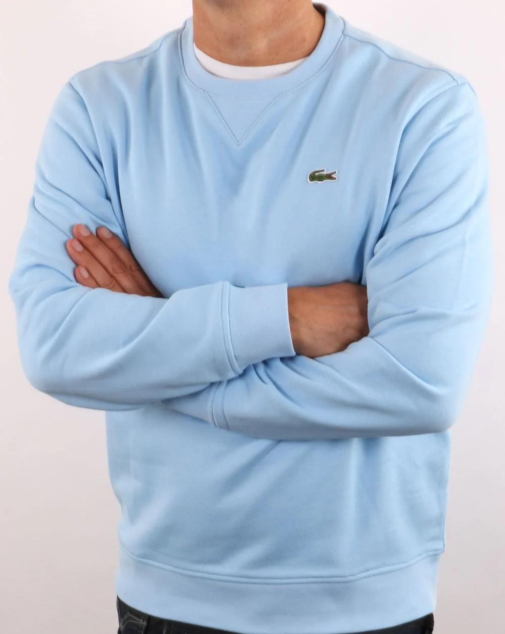 Lacoste Crew Neck Sweatshirt Sky Blue - Image 3