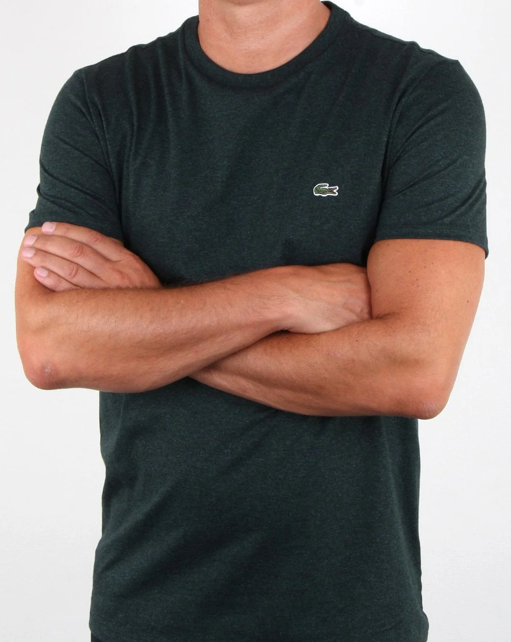 Lacoste Crew Neck T-shirt Dark Green Marl - Image 3