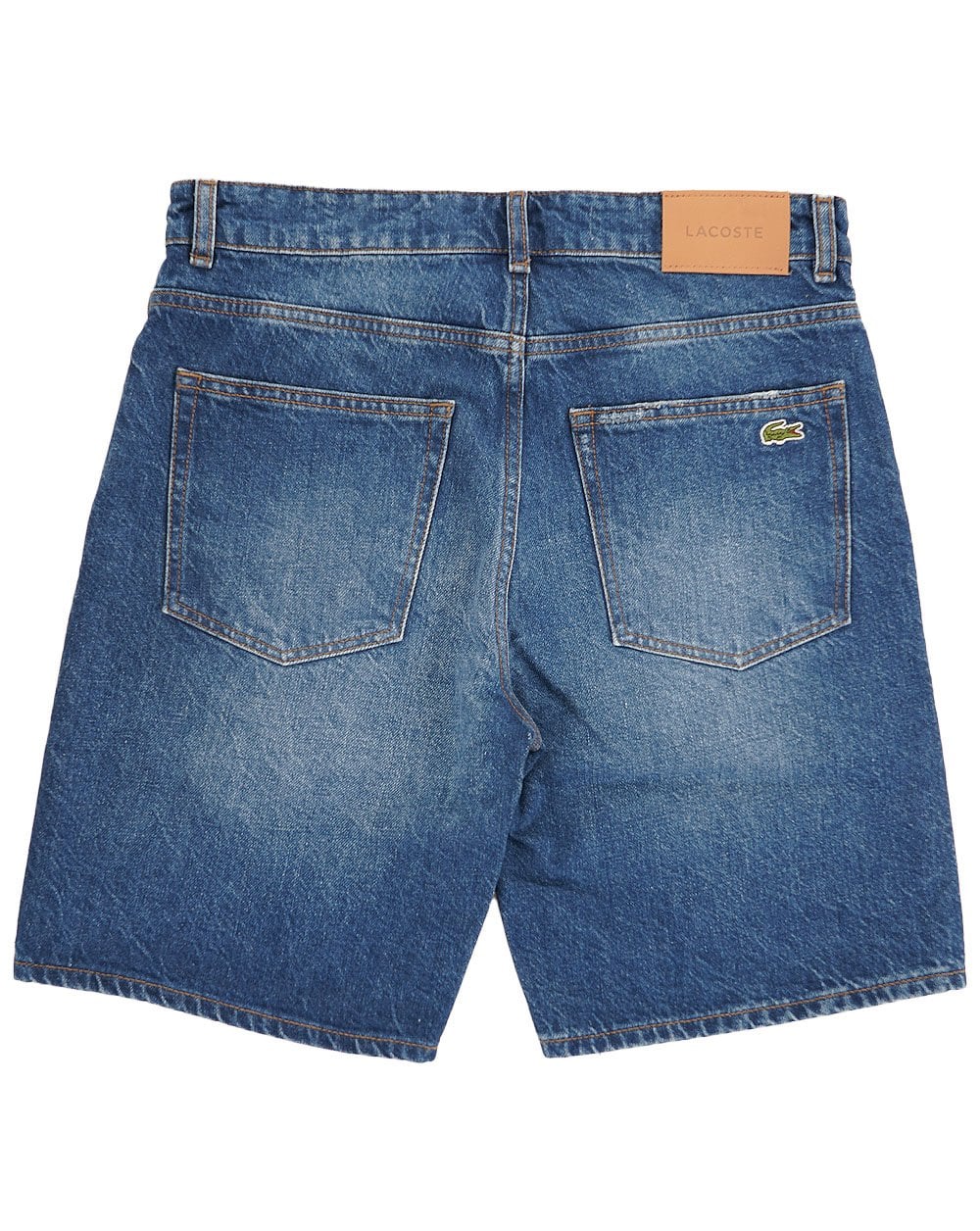 Lacoste Denim Bermuda Shorts Washed Deep Medium Blue - Image 3