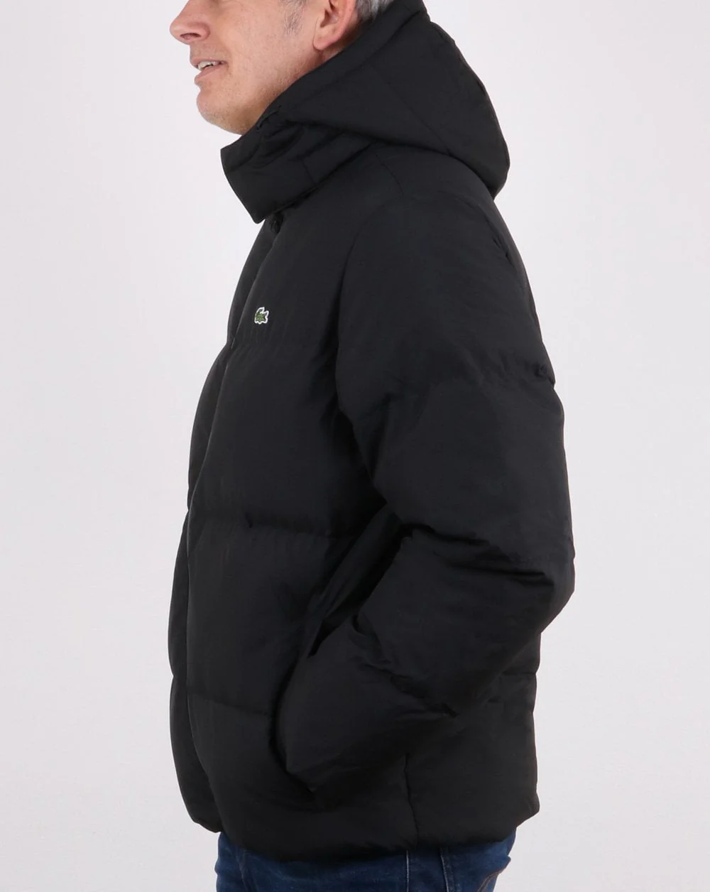 Lacoste Detachable Hood Quilted Water-resistant Jacket Black - Image 3