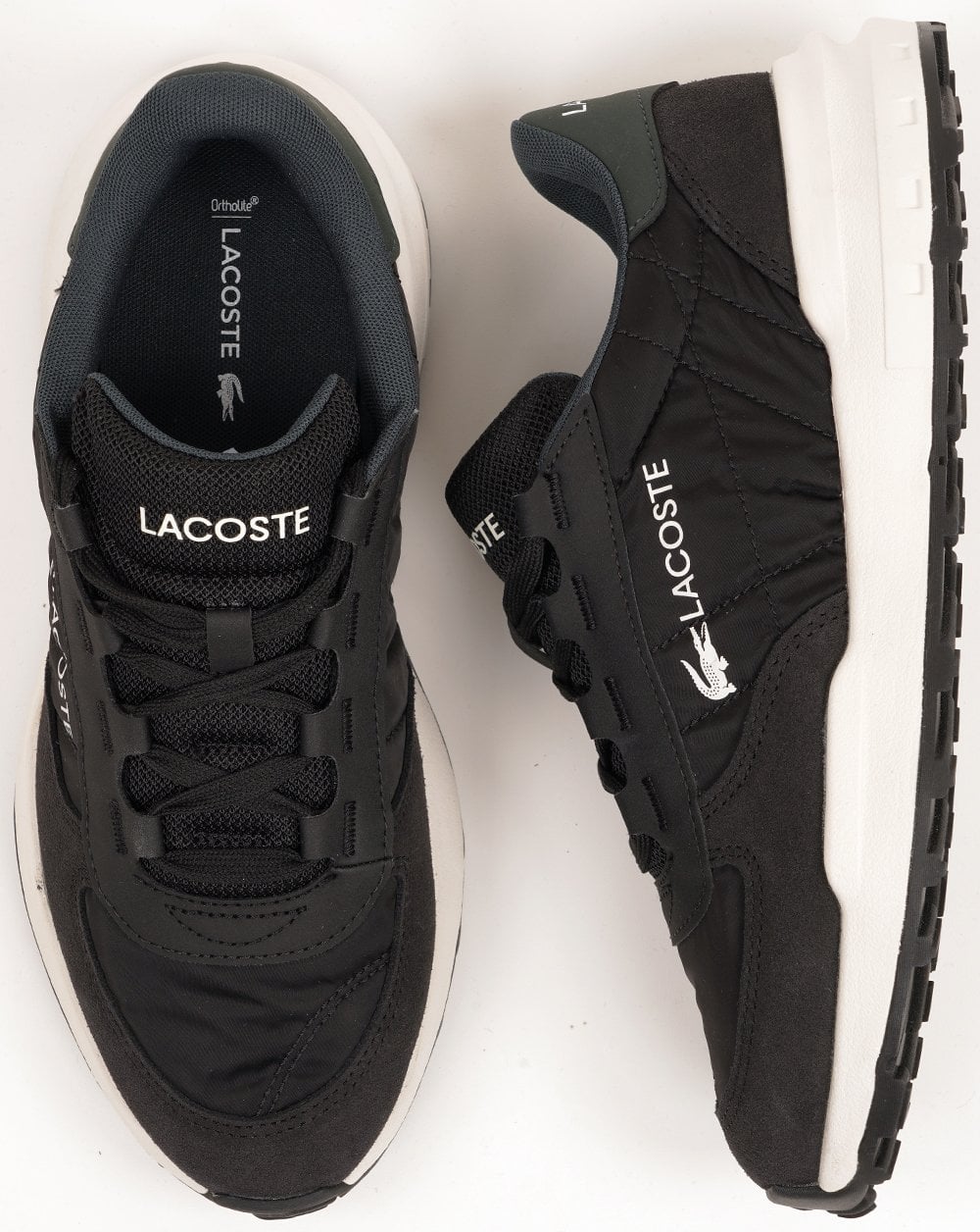 Lacoste Elite Active Evo Trainers Black/Dark Green - Image 3