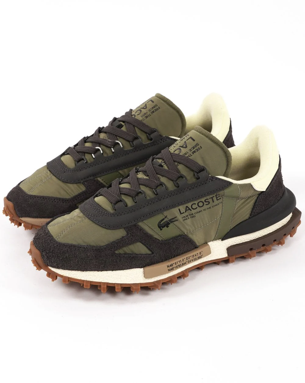Lacoste Elite Active Trainers Khaki/Dark Green - Image 2