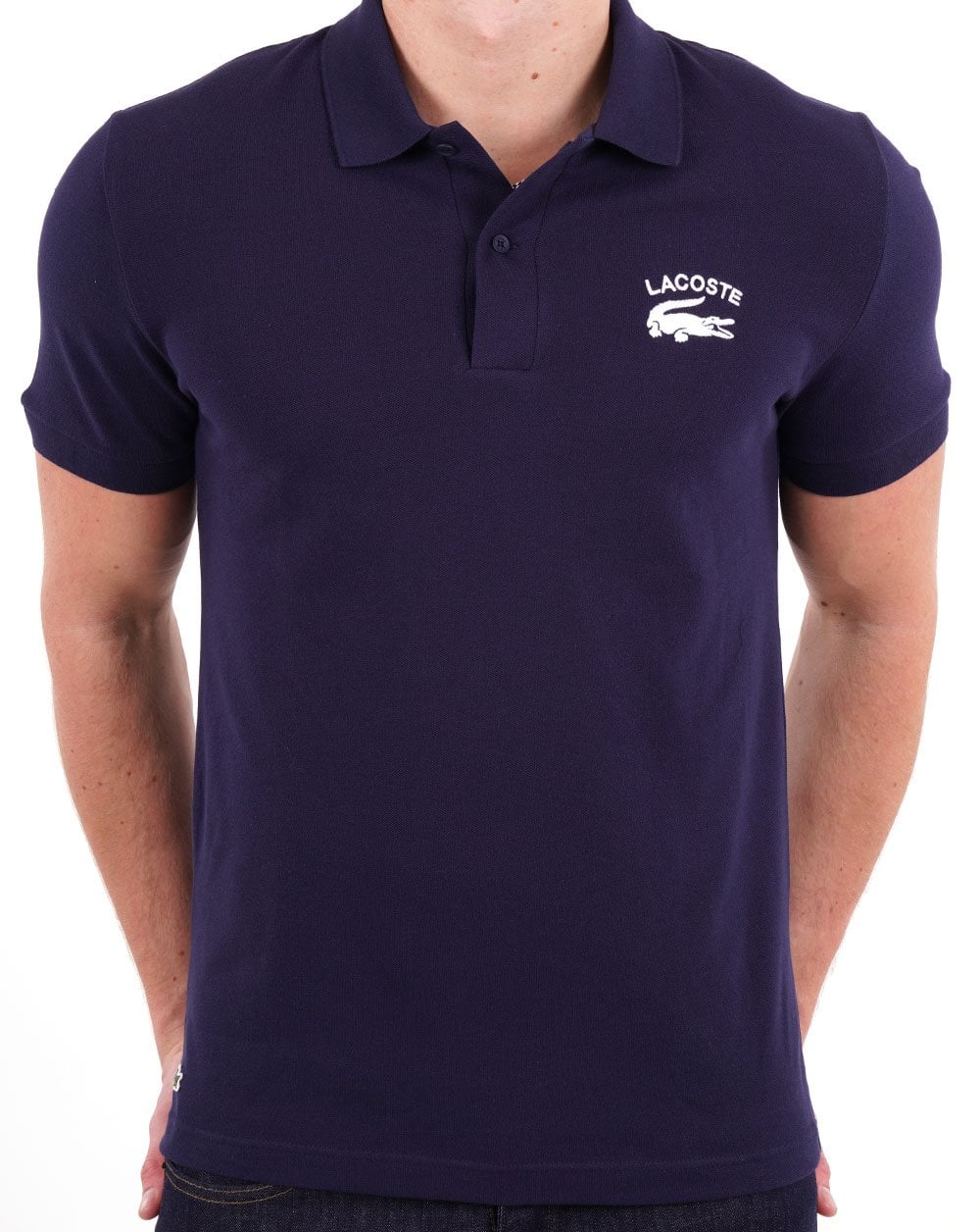 Lacoste Embroidered Logo Polo Shirt Navy - Image 3