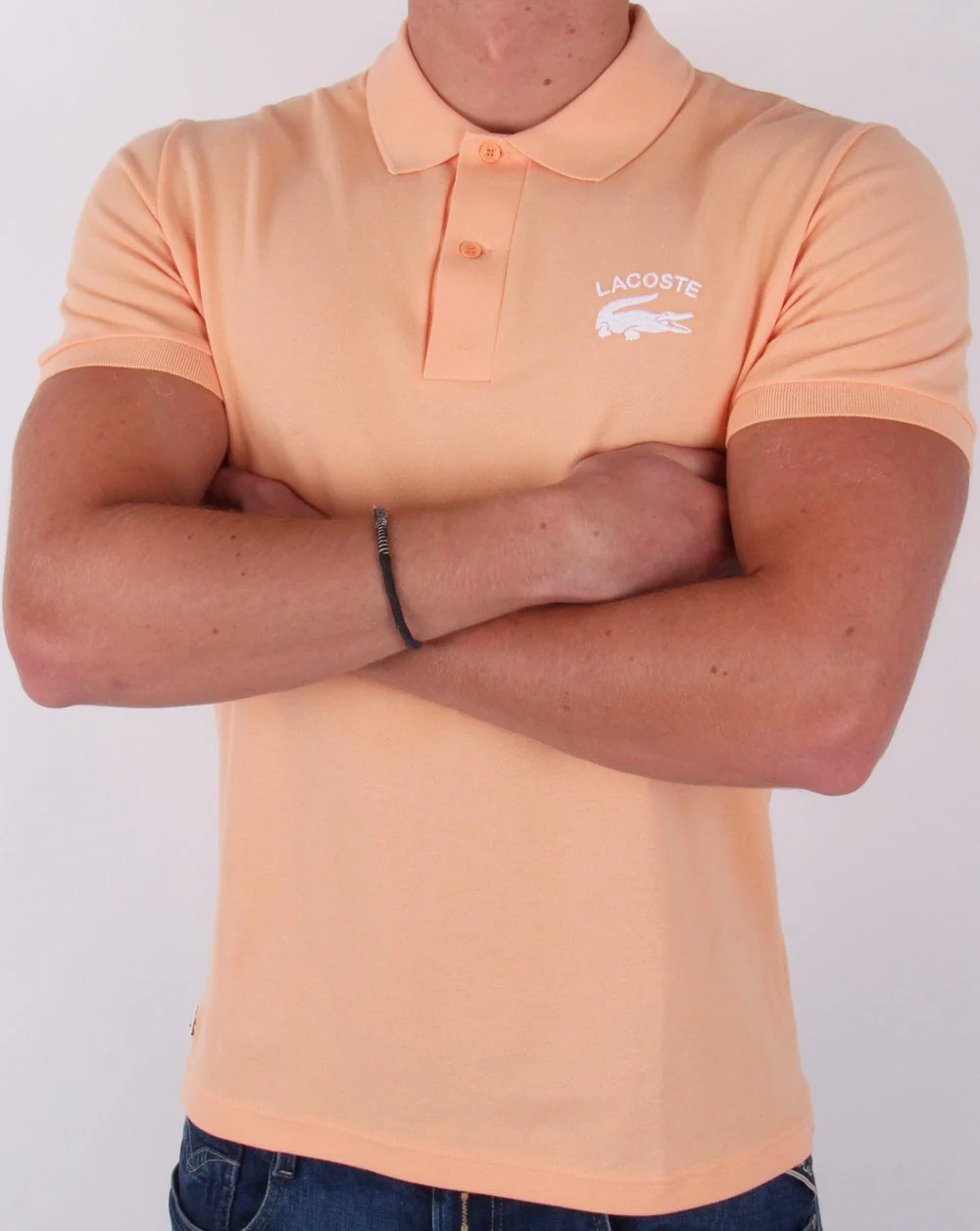 Lacoste Embroidered Logo Polo Shirt Peach - Image 2
