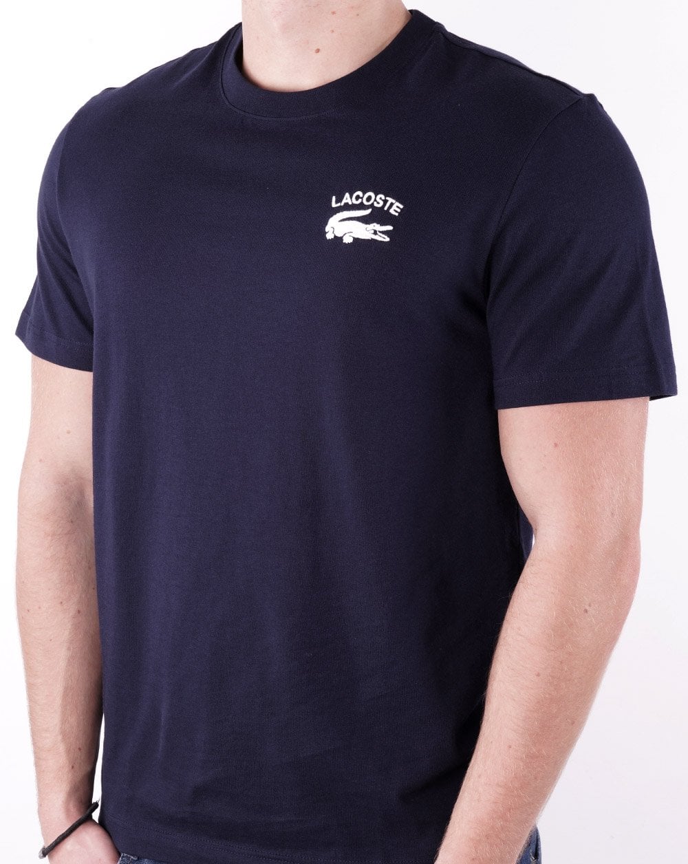 Lacoste Embroidered Logo T Shirt Navy