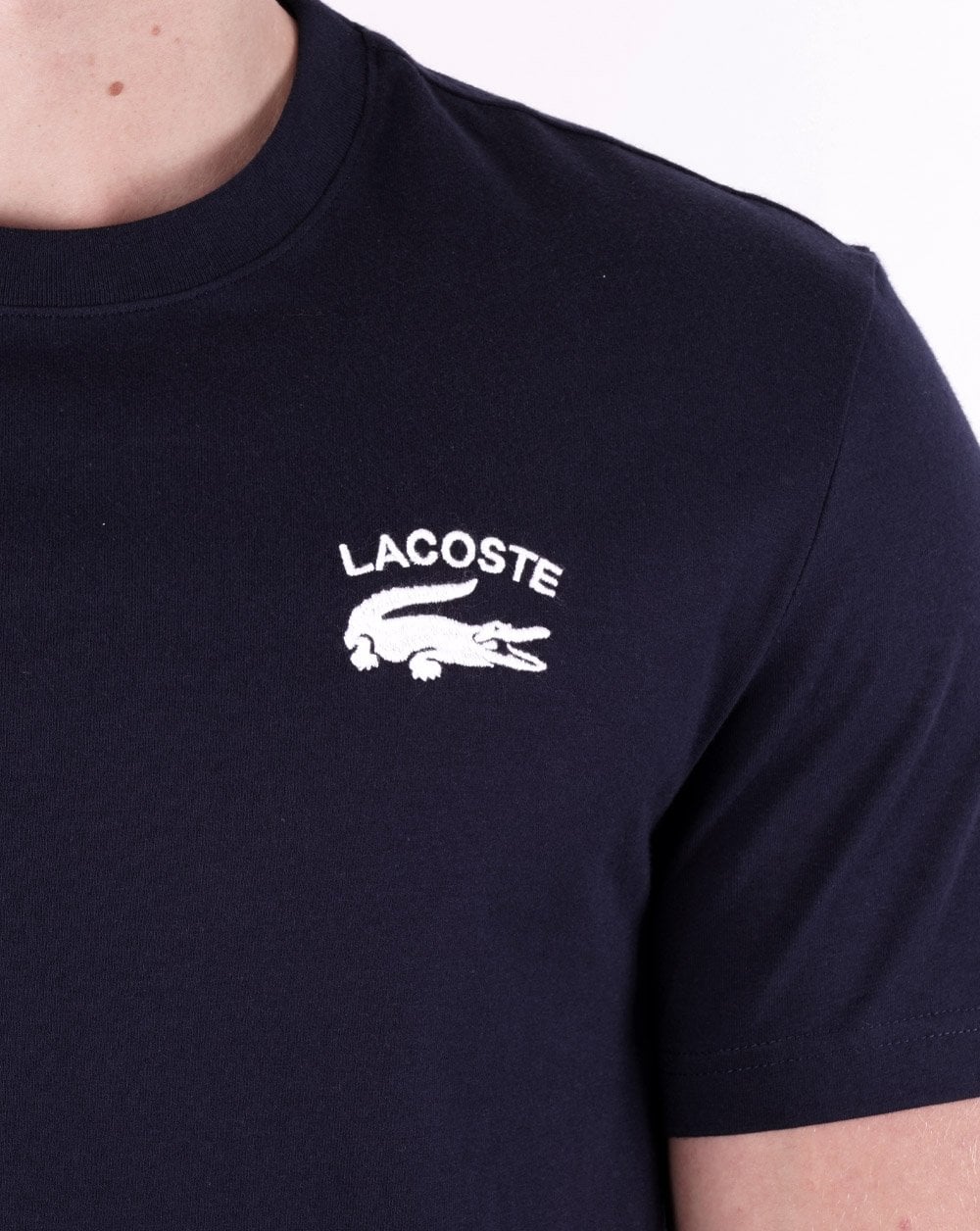 Lacoste Embroidered Logo T Shirt Navy - Image 2