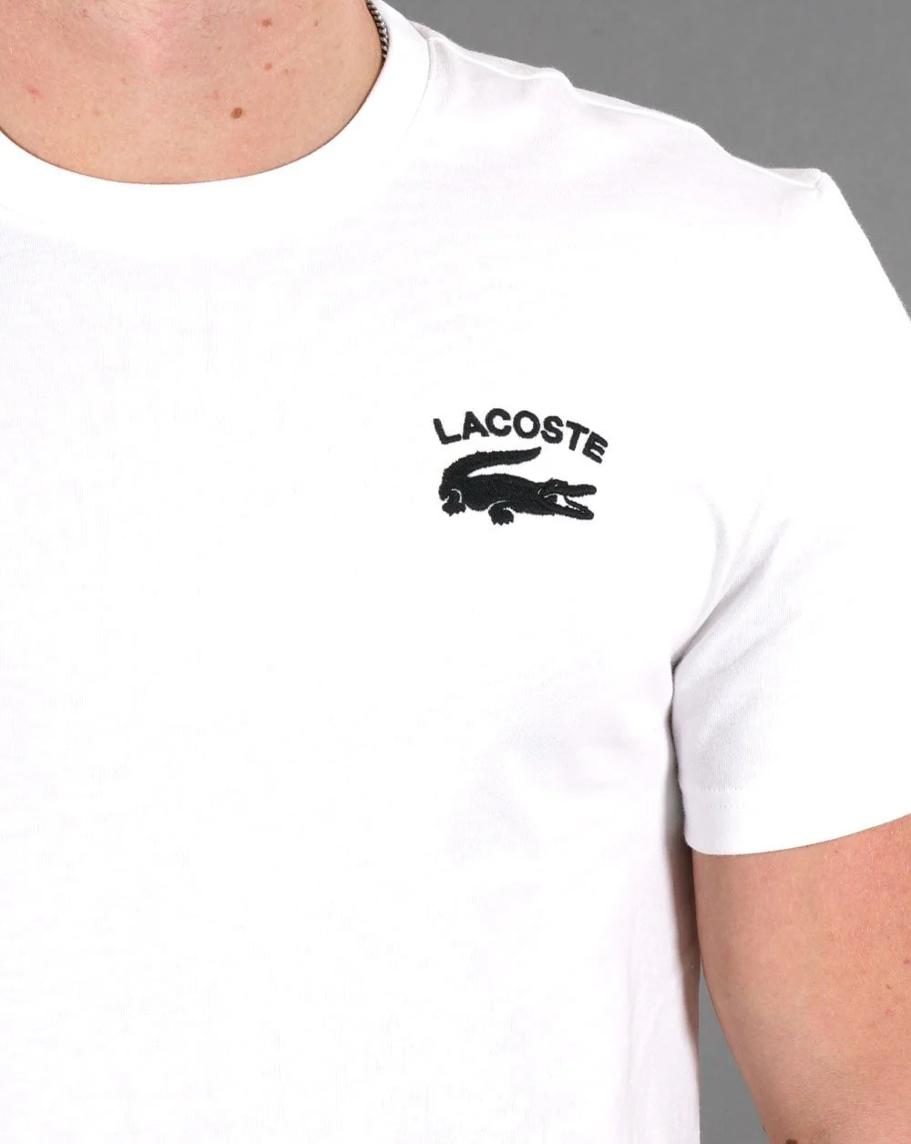 Lacoste Embroidered Logo T Shirt White - Image 2