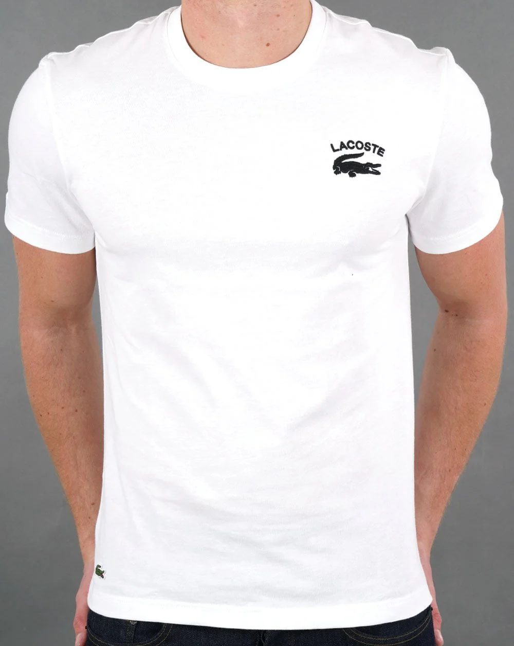 Lacoste Embroidered Logo T Shirt White - Image 3