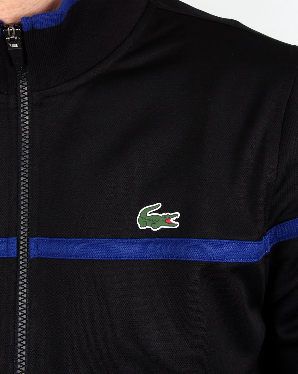 Lacoste Fine Stripe Track Top Black/french Blue - Image 4