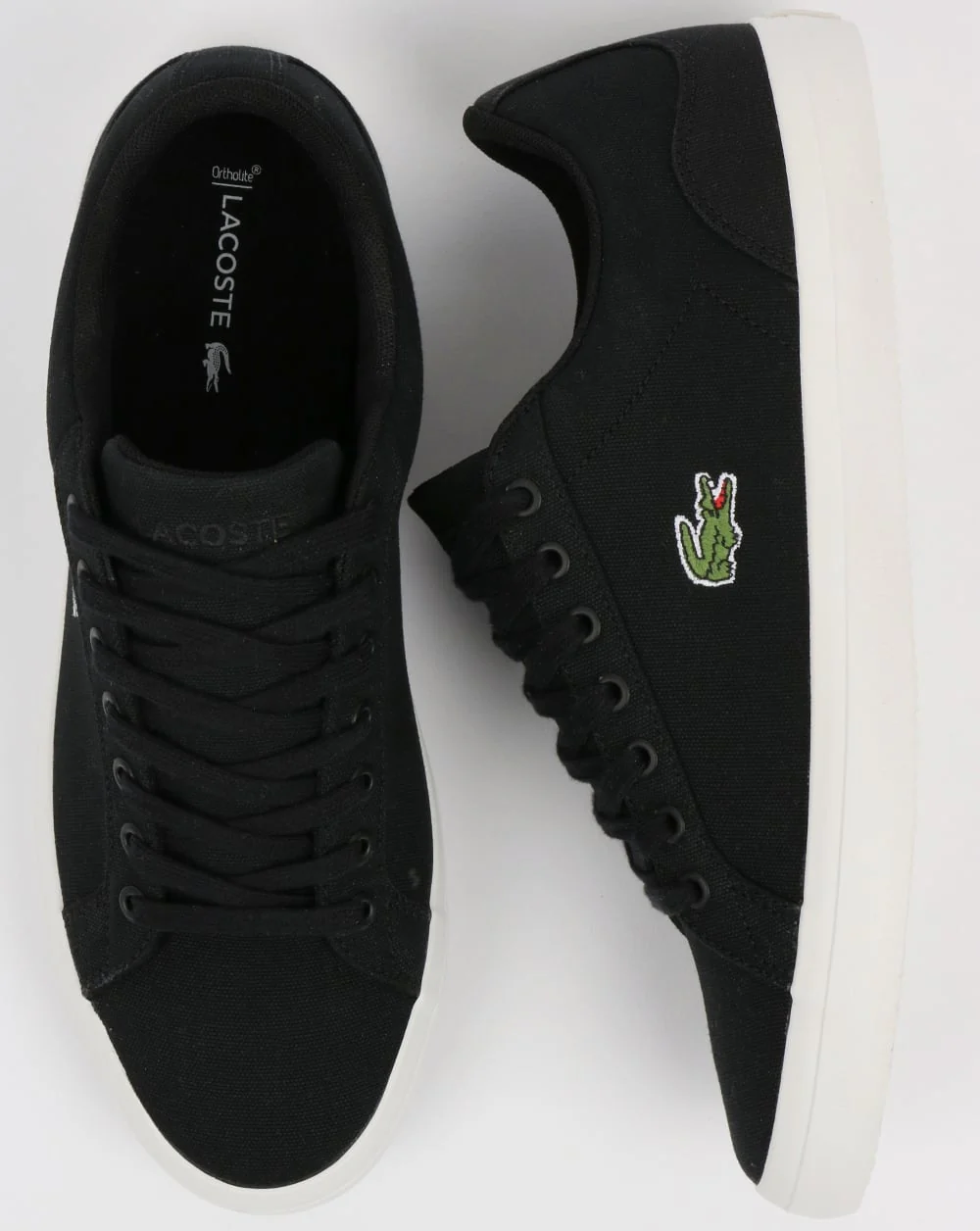 Lacoste Footwear Lerond Canvas Trainers Black - Image 2