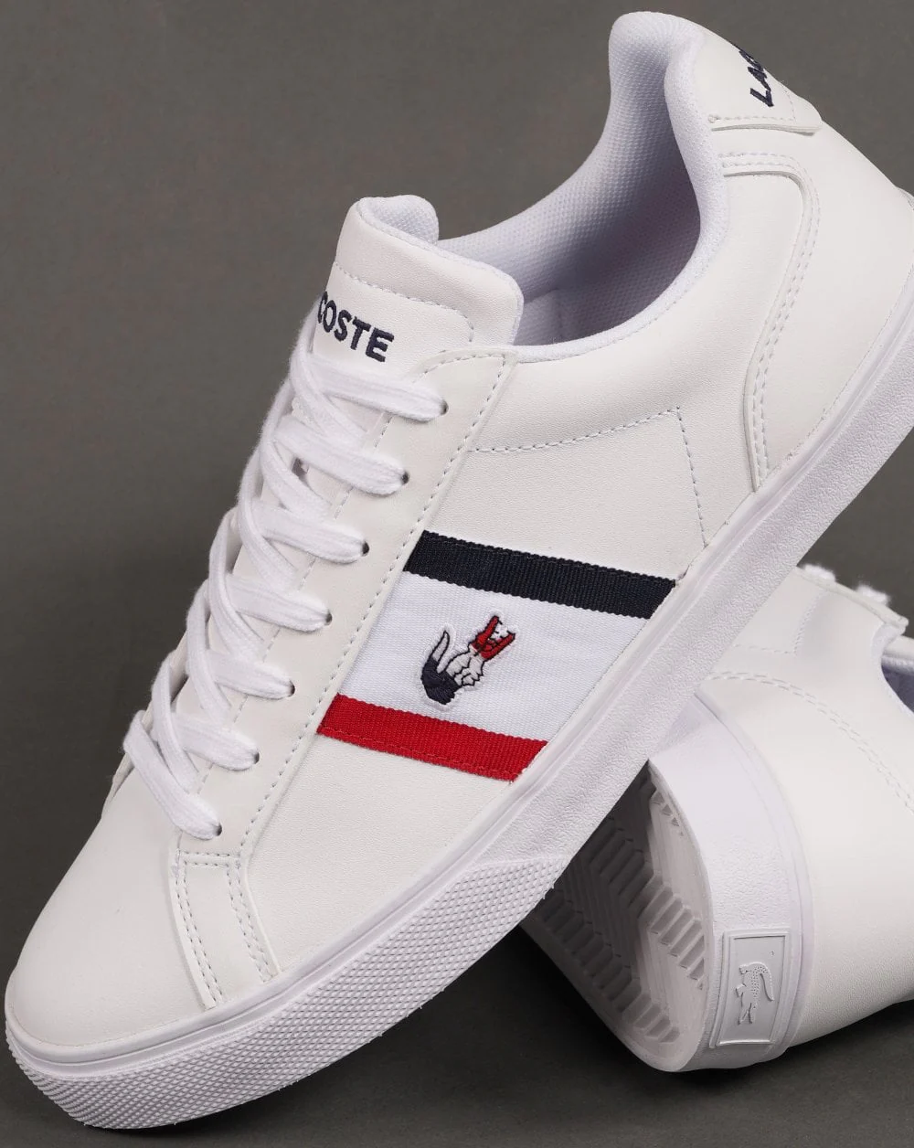 Lacoste Footwear Lerond Pro Tri Trainer White/Navy/Red - Image 2