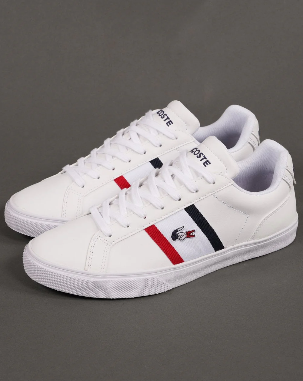 Lacoste Footwear Lerond Pro Tri Trainer White/Navy/Red - Image 3