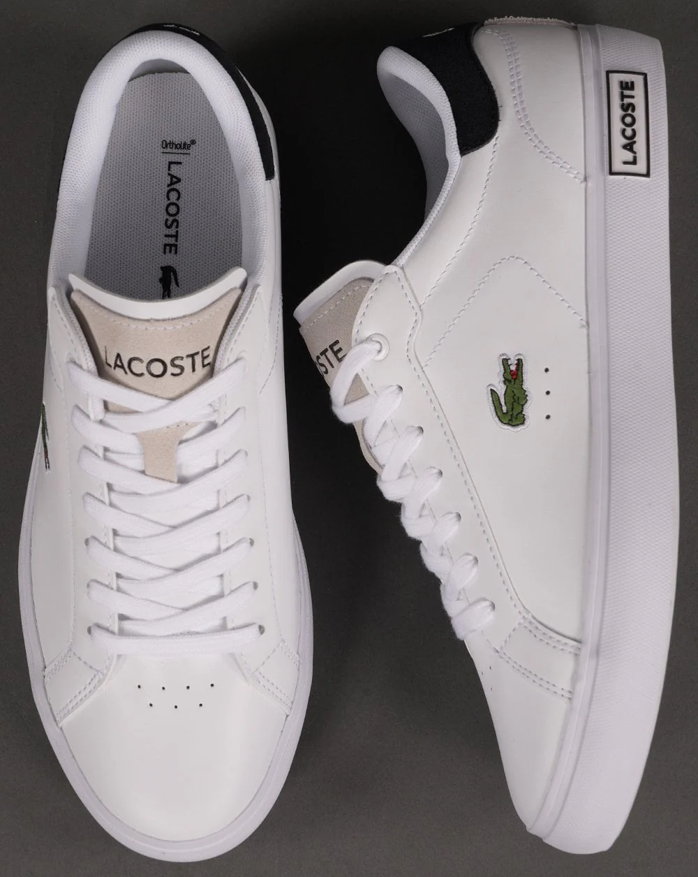 Lacoste Footwear Powercourt 124 SMA Trainer White/Black - Image 4