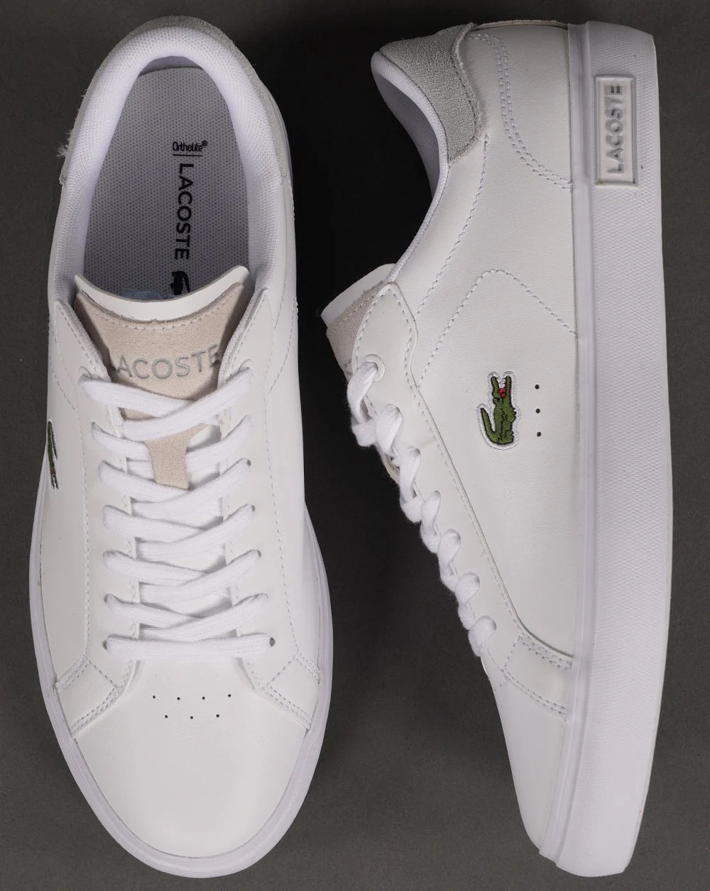 Lacoste Footwear Powercourt 124 SMA Trainer White/Light Grey - Image 4