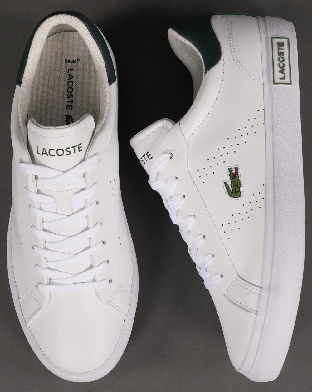 Lacoste Footwear Powercourt 2.0 Trainer White/Dark Green - Image 4