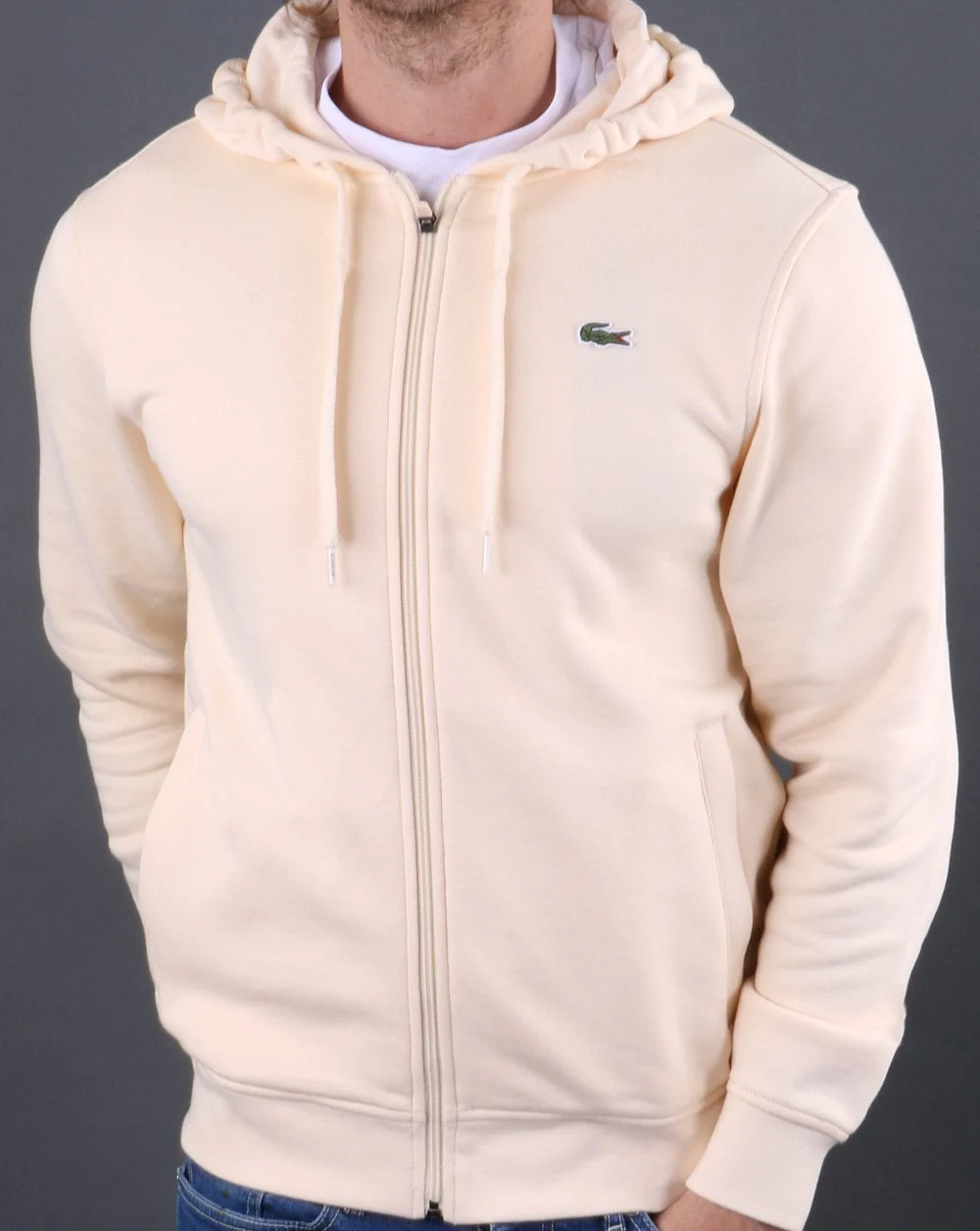 Lacoste Full Zip Hoodie Naturel Cream