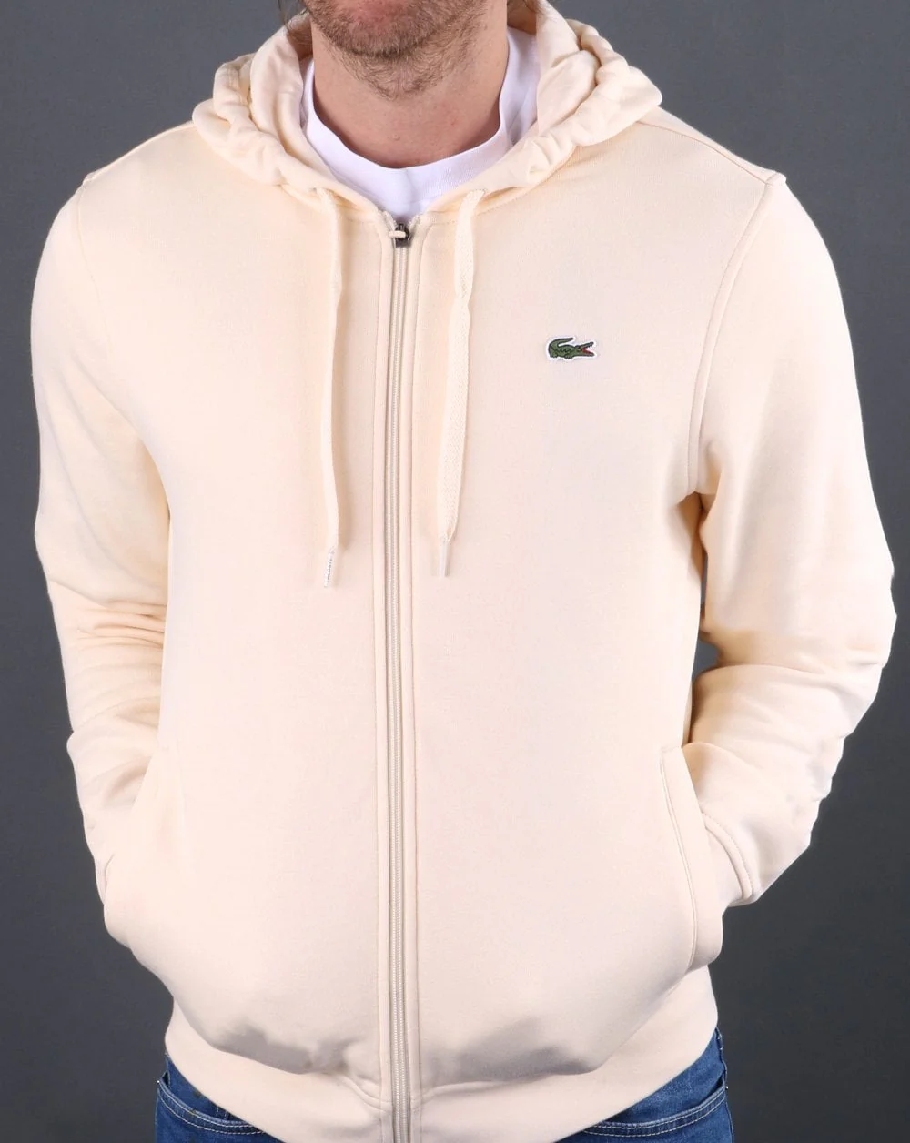 Lacoste Full Zip Hoodie Naturel Cream - Image 2
