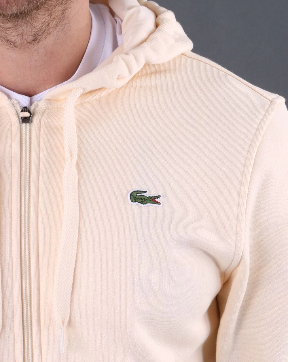 Lacoste Full Zip Hoodie Naturel Cream - Image 4