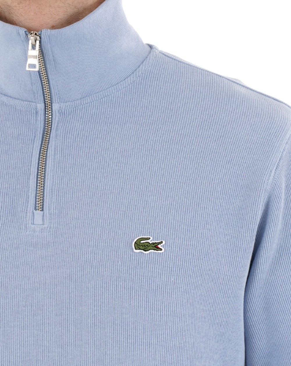 Lacoste Half Zip Sweatshirt Light Blue - Image 2