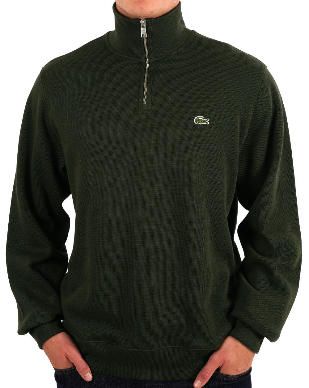 Lacoste Half Zip Sweatshirt Sapwood Green - Image 2