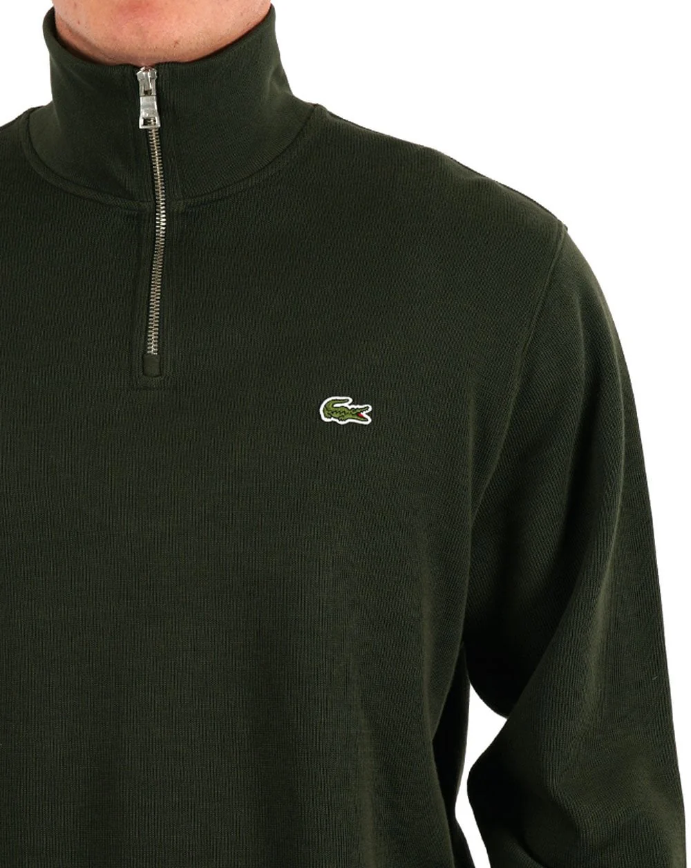 Lacoste Half Zip Sweatshirt Sapwood Green - Image 3