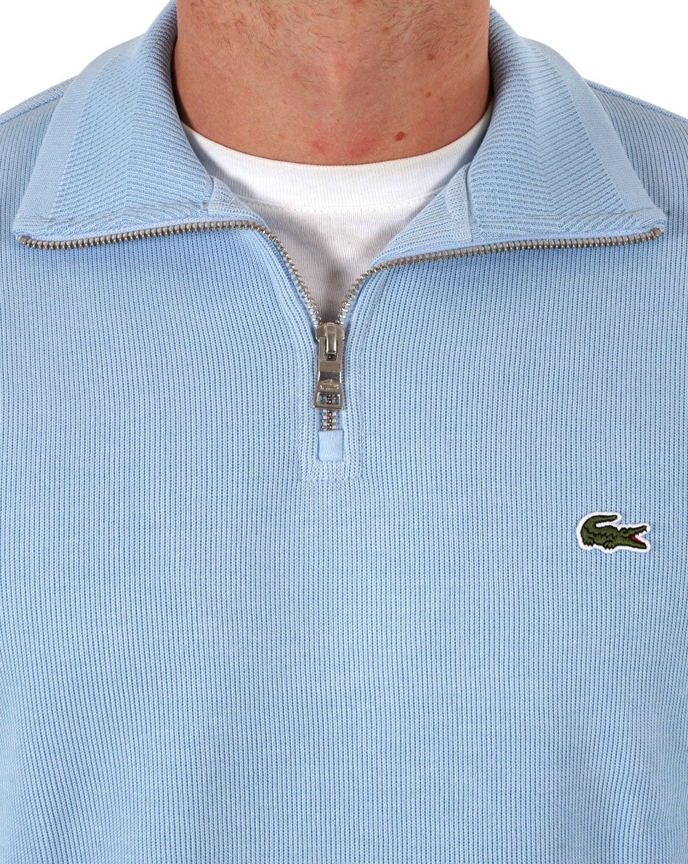 Lacoste Half Zip Sweatshirt Sky Blue - Image 2