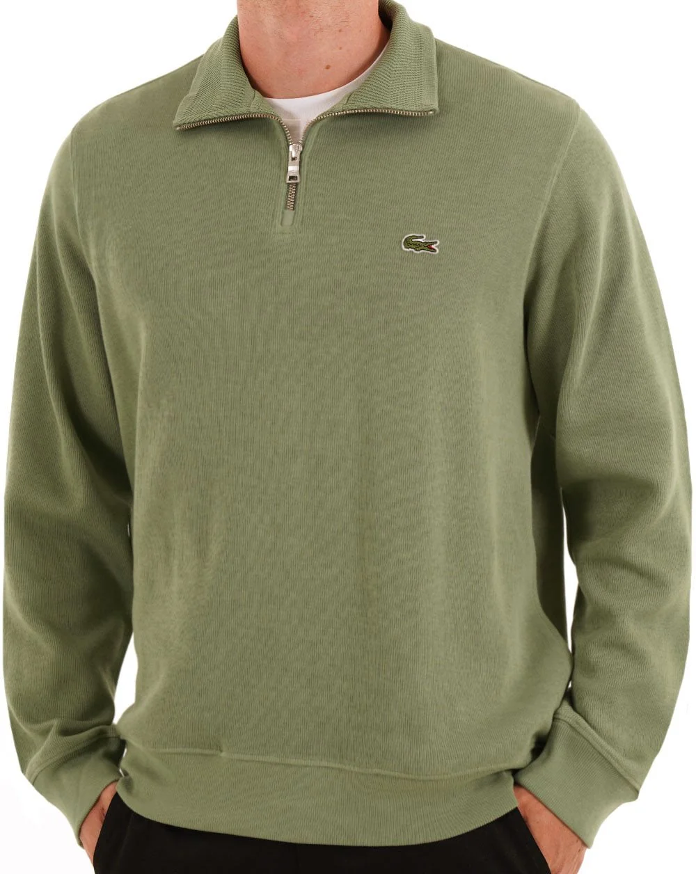Lacoste Half Zip Sweatshirt Thyme - Image 3