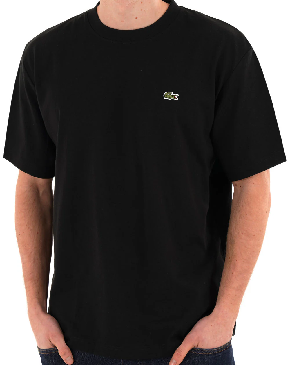 Lacoste Heavy Cotton Jersey T Shirt Black - Image 3