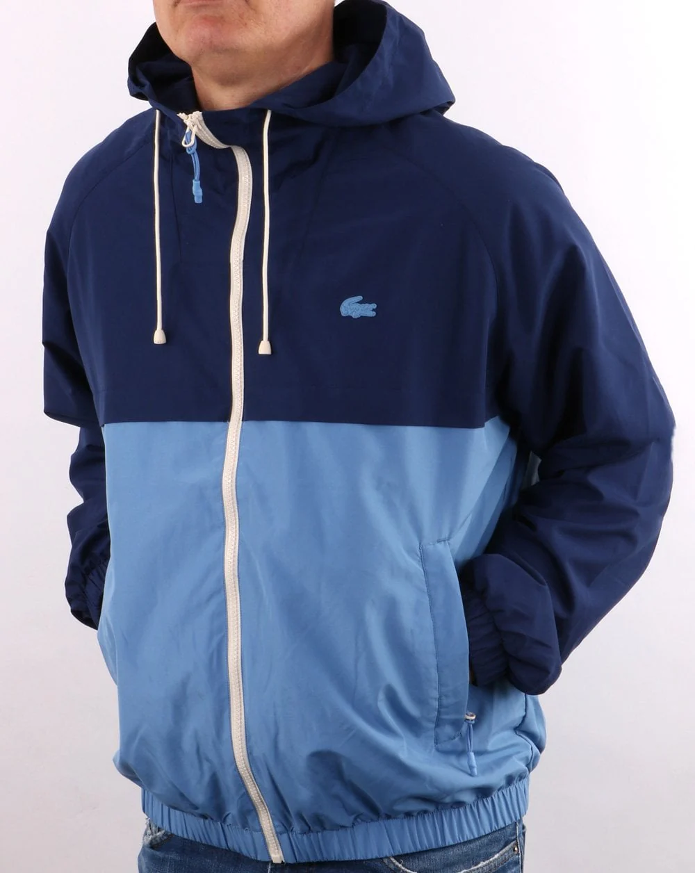 Lacoste Hooded Block Colour Windbreaker Royal/Sky - Image 4