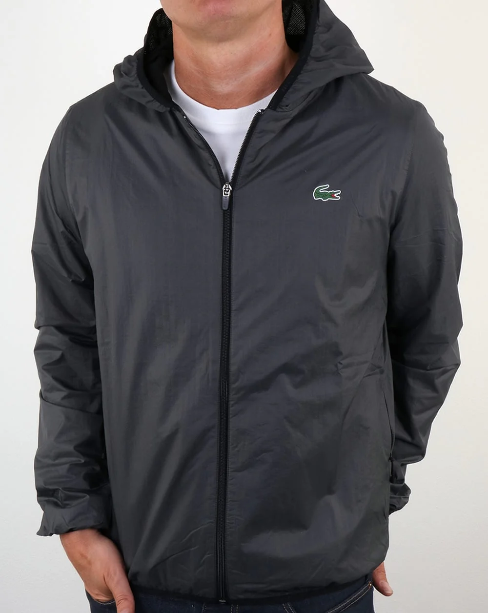 Lacoste Hooded Jacket Black/Charcoal